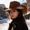 Formal Occasion Woolen Hats Embroidery Flower Decoration Fedora Hat  Autumn and Winter