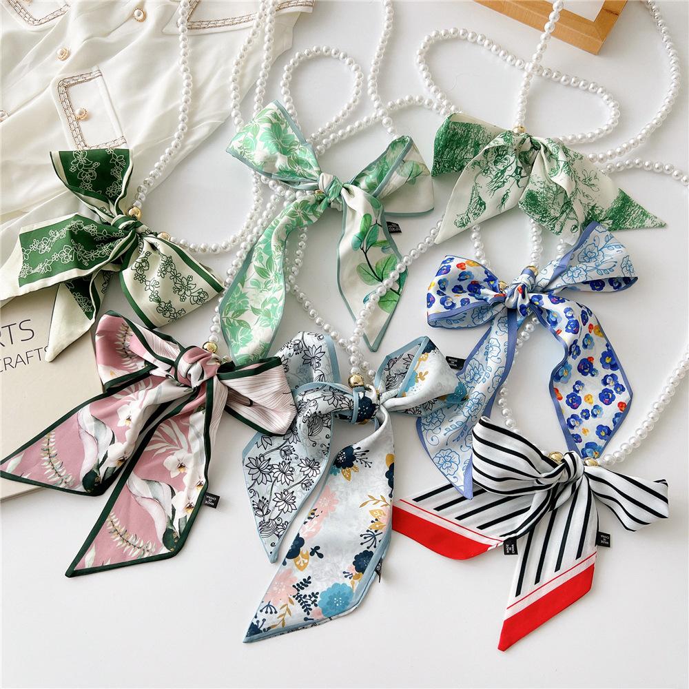 Decorative Simple Texture Silk Scarf Women'S New Style Spring And Autumn Summer Fashion Versatile Headscarf Work Scarf