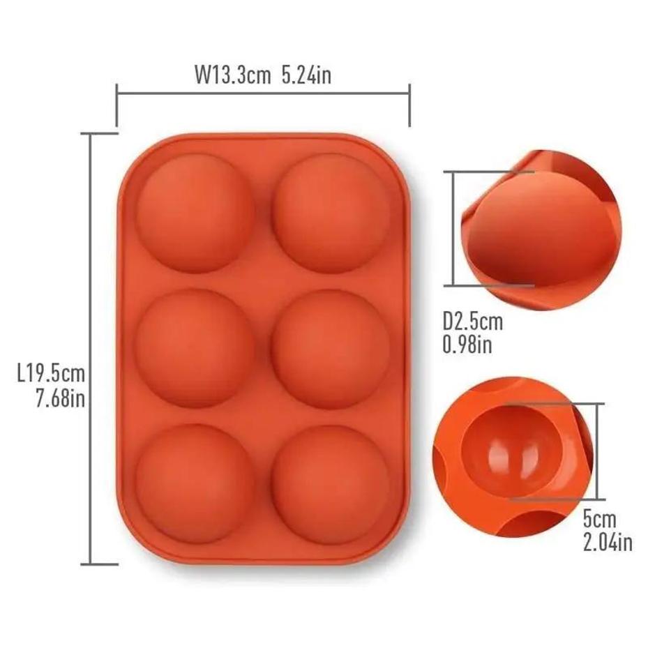 6 Löcher Halbkugel Kugel Schokolade Silikonform Runde Halbkugel Kuchen Silikon Backformen für Dessert DIY Jelly Dome Mousse