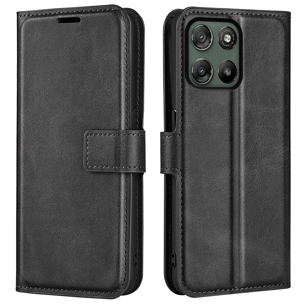 For Motorola Moto G67 Power 5G Stand Case Anti-Scratch Calf Texture Leather Phone Cover