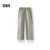 Semir Women's 2025 Summer Half Elastic Waist Wide-Leg Cargo Pants