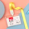 Fashion Acrylic Transparent Bus Cards Sleeve Employee Work Card Holder with Lanyard Work Card Cover Women Men Credit Card Holder