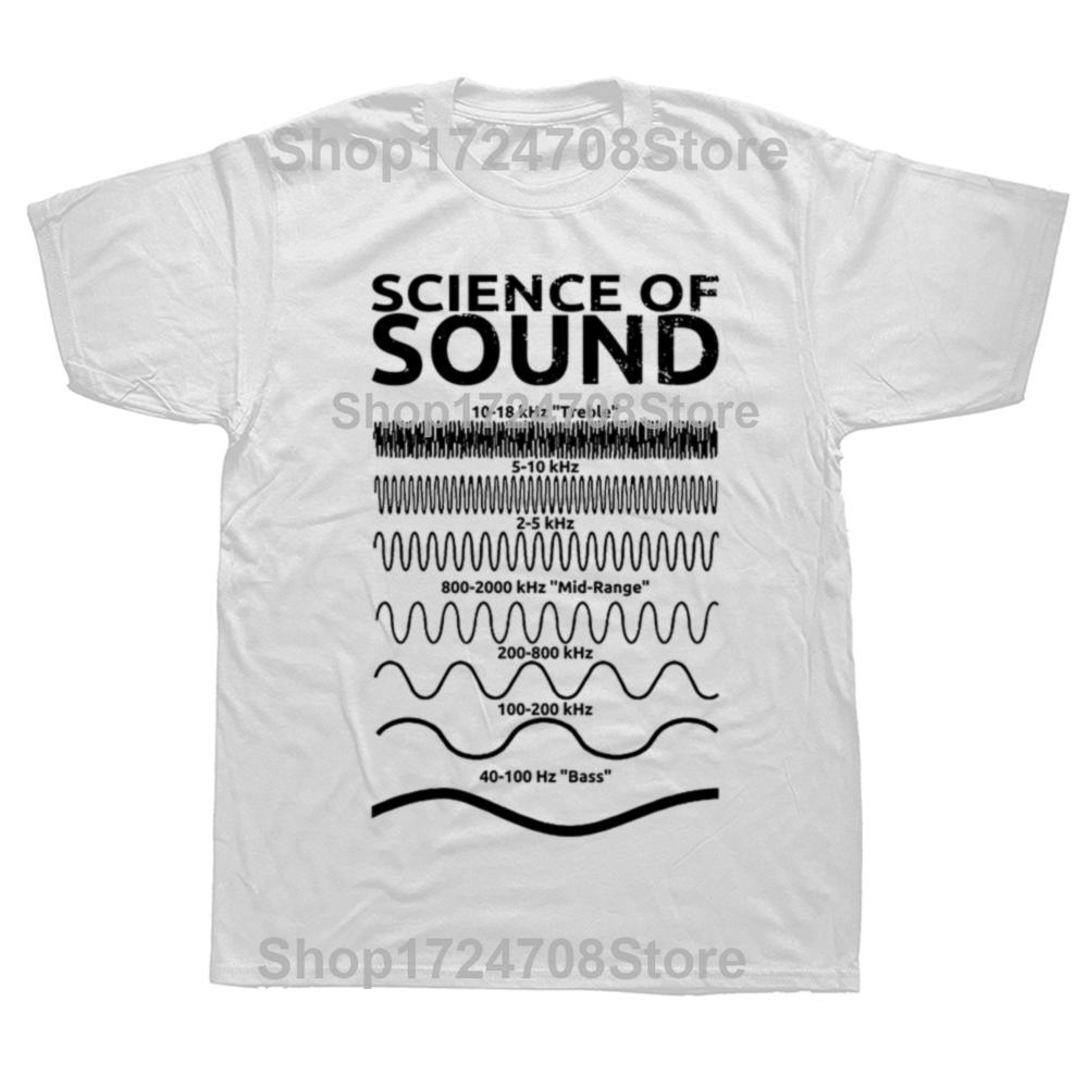 Men T Shirt Science of Sound Engineer Washed T Shirts Kawaii Audio Engineer Musician Summer Tee Shirt Streetwear Tops Gift