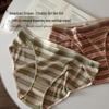 Striped Plus Size Women's High Cut Underwear - Comfortable Cotton Crotch, Sexy Low Rise, Big Triangle Underpants