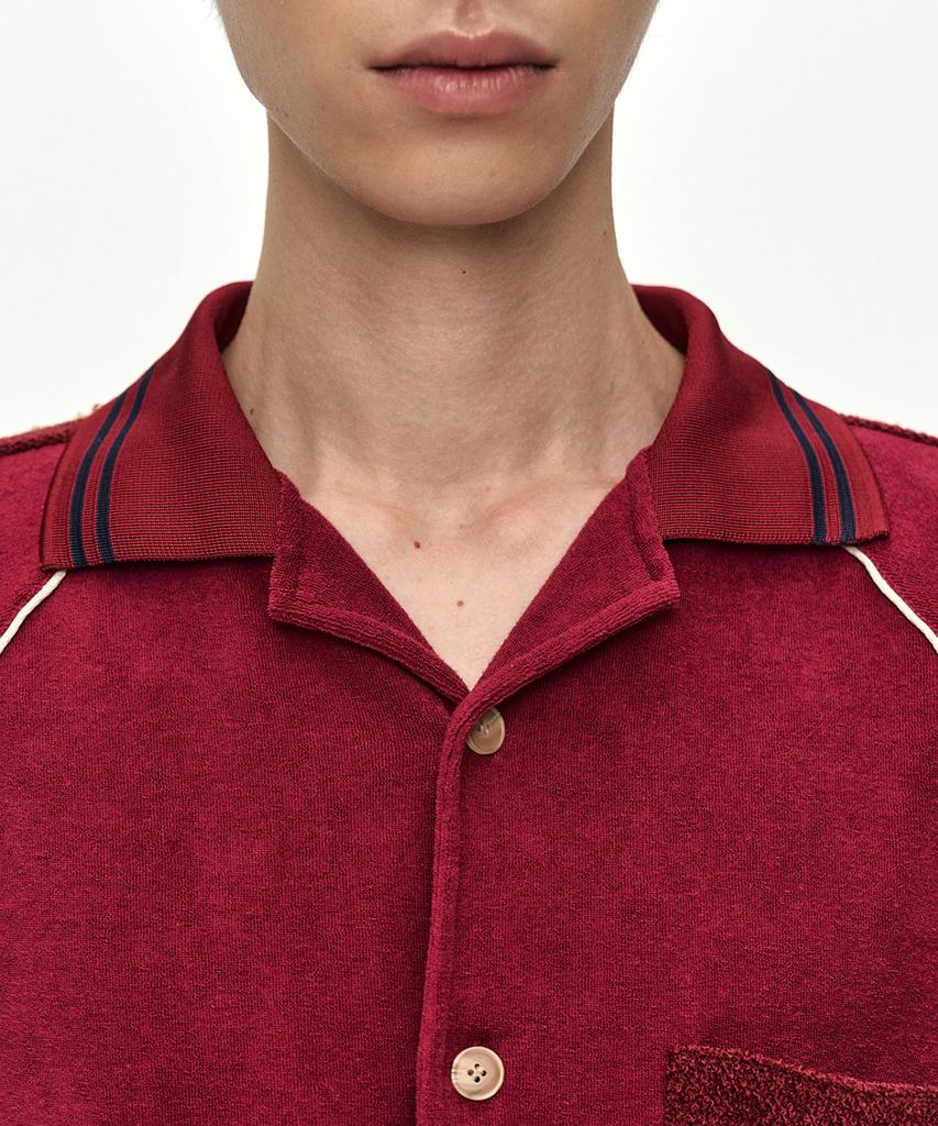 ADSB ANDERSSON BELL Lagos Terry Open Collar Shirt Atb1552M(Wine)