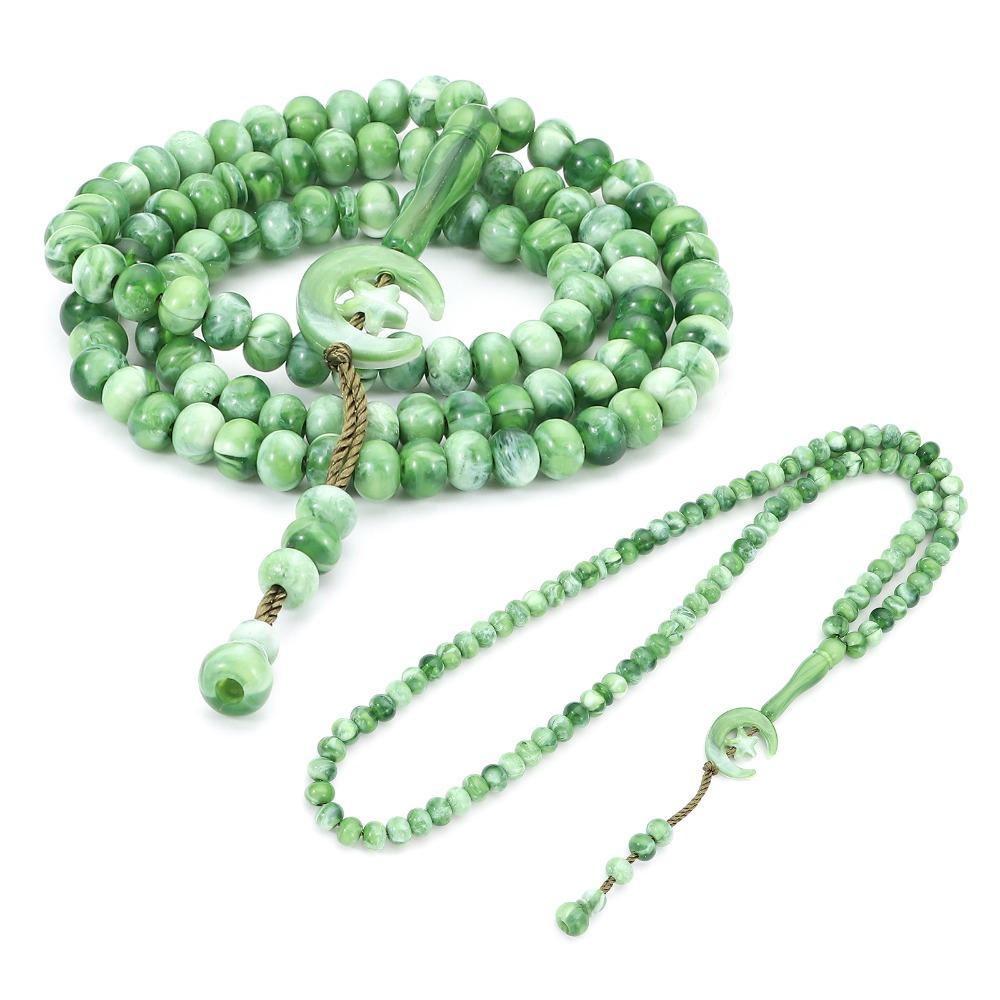 2pcs Muslim Islam Prayer Beads Engraved Necklace Hot Muslim Tasbih 99 Beads