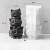 Creative DIY Animal Three Kittens Silicone Mold Stacking Cats Cute Aroma Candle Plaster Ornaments Car Aromatherapy Molds