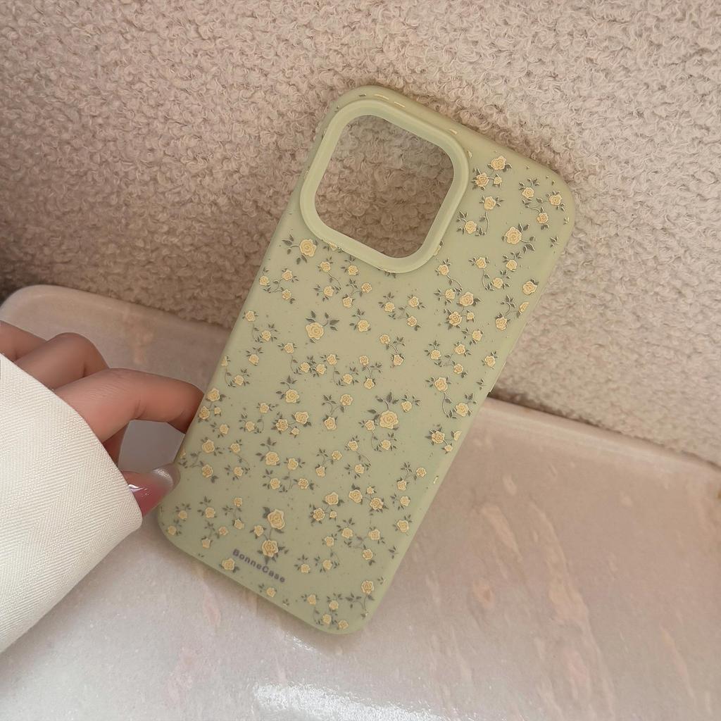 Yellow Small Floral Suitable for Apple 17 Mobile Phone Case 15promax Small Fresh Iphone16 Temperament 13 Silicone 11