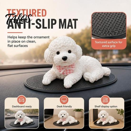 Puppy Squeeze Toy with Anti-slip Mat Dog Stress Relief for Car Dashboard Decor, Teens Toys Mat, Soft Animal Anti-Anxiety Senosry