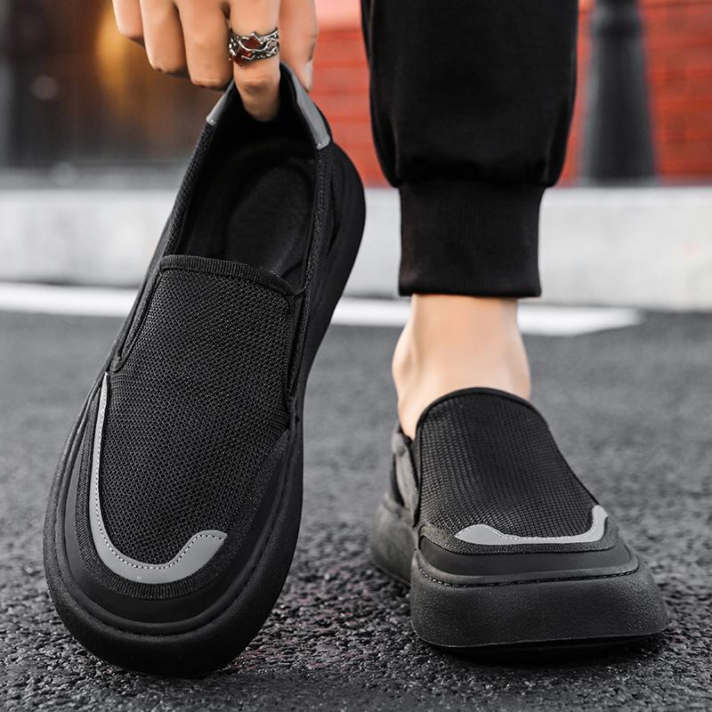 Canvas new summer breathable autumn and winter casual black board shoes lazy cloth shoes