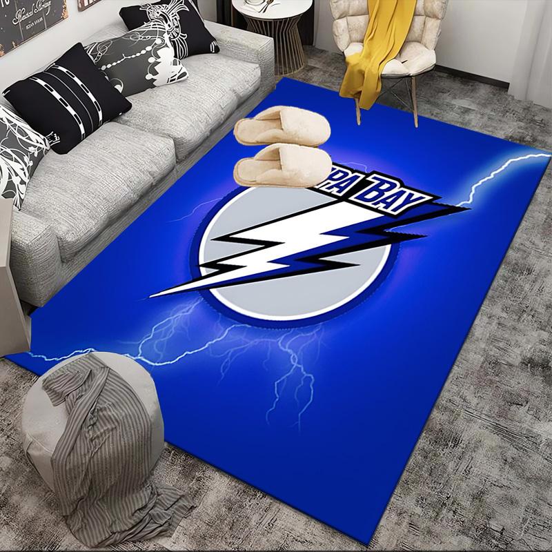 Tampa Lightning Logo Area Rug Suitable for Indoor And Outdoor,Carpets for Kitchens, Homes, Offices, Living Rooms,Home Decor,Christmas Gift