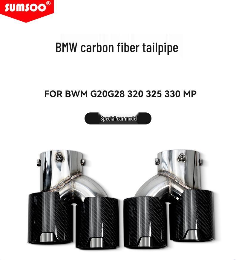Edelstahl Carbonfaser Endrohre für 3er: 325Li, 320i, 330G, G20, G28