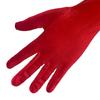 Women's Red Christmas Gold Velvet Gloves with White Fuzz - Warm Holiday Party Accessory