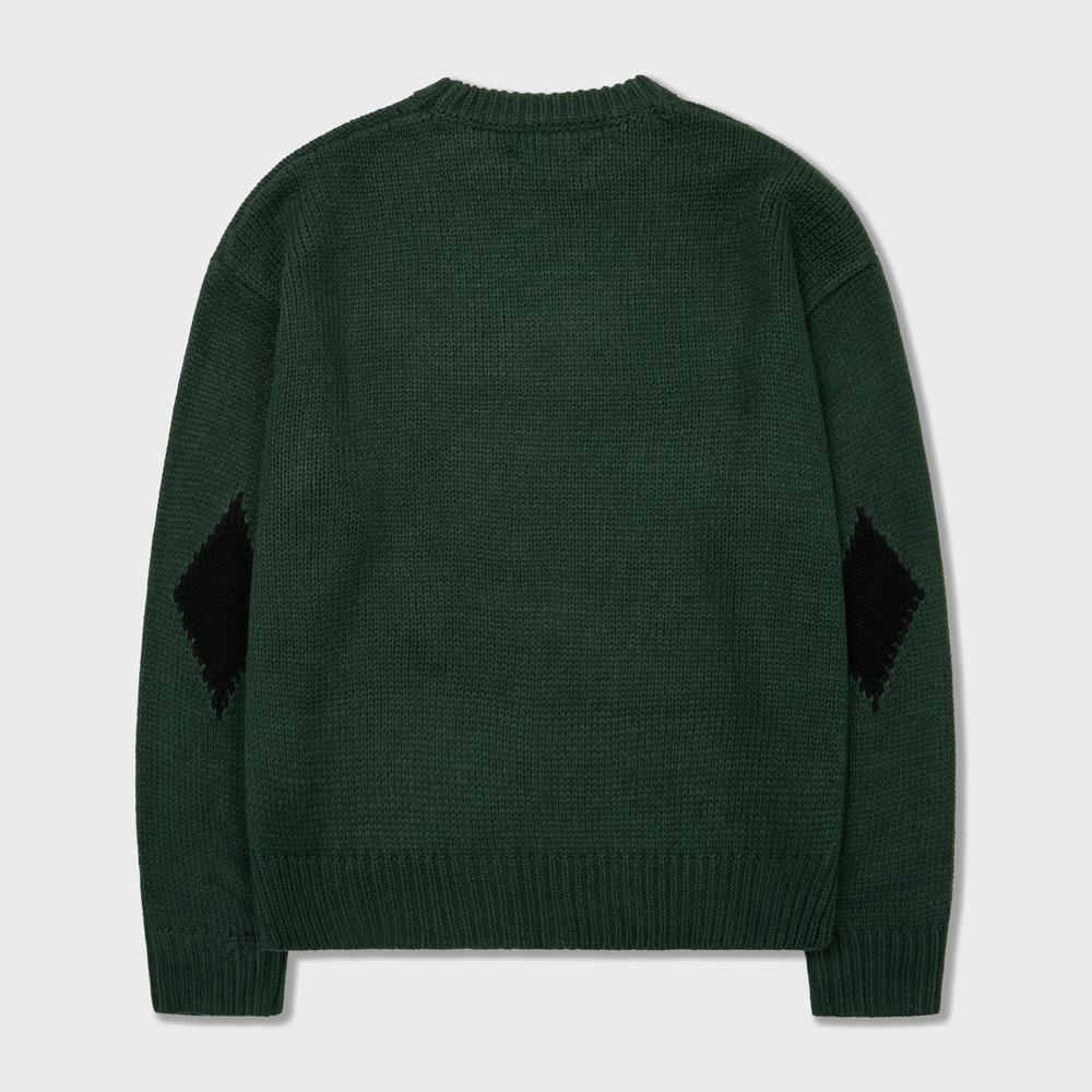 AMFEAST Chunky Funky Argyle Sweater Green