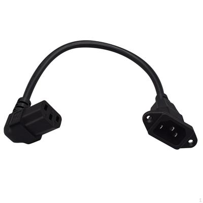 C14 C13 , 90 Degree C13, with Screw Holes Black Durable Heavy Duty Extension Cord Power Cable