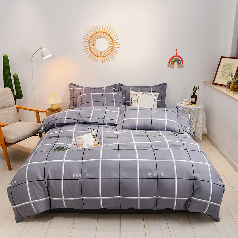 Skin-friendly Cotton Four-piece Dormitory Three-piece Bed Sheet Quilt Cover Bedding
