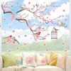 Pegatina Estática para Ventana de Rama de Pájaro de Flor de Cerezo Elegante Decoración para el Hogar para Cristal Decoración de Ambiente Removible