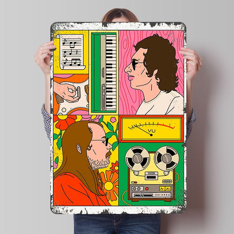 Retro Music Studio Printed Poster Customized Wall Art Retro Vintage Metal Tin Signs for House Decor Gaming Room Decoration Home