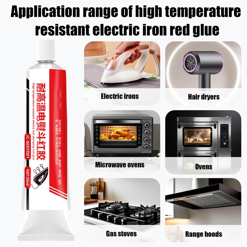 50ml High Temp Glue Heat Resistant Adhesive for Home Appliance Repair Electric Irons Hair Dryers Microwave Ovens Gas Stoves