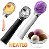 Dobíjecí vyhřívaná naběračka na zmrzlinu Nastavitelná teplota LED displej Samonahřívací lžíce Nerezavějící Vodotěsný Kuchyňský gadget