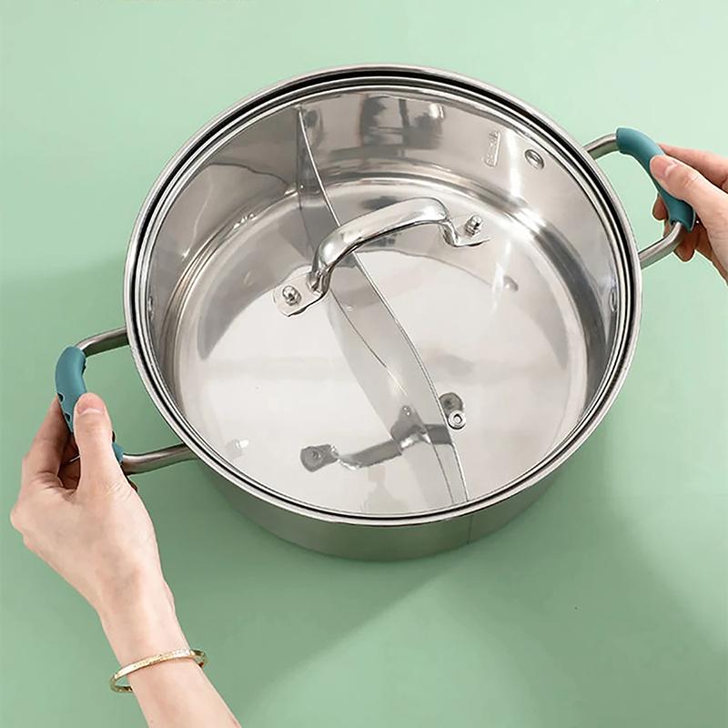 2Pcs Silicone Pan Handle Heat Insulation Covers / Pot Ear Clip Steamer Casserole Handle Holder Non-Slip Kitchen Tool