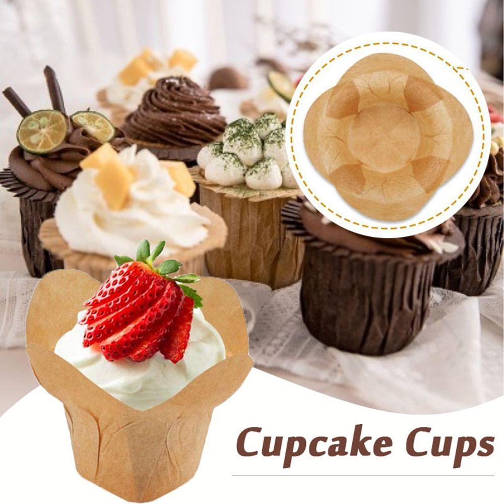50pcs/pack Cupcake Muffin Kitchen Cake Mold Cake Wrapper Baking Cup Cupcake Liner Flower Shape