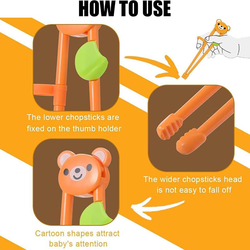 Kids Training Chopsticks Cartoon Animal Chopsticks Elementary Learning Chopstick Reusable Chopstick Chopsticks Learner Helper