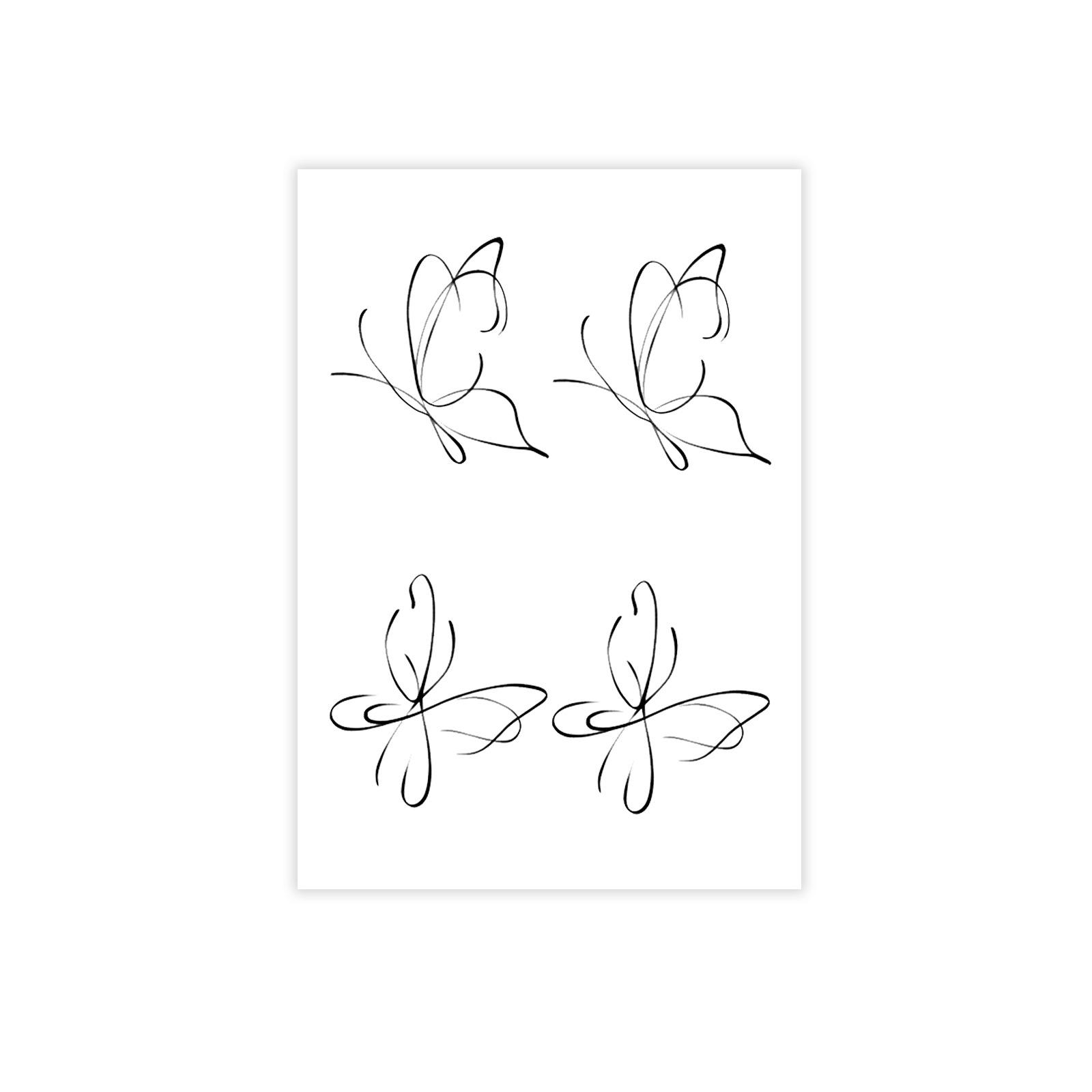Premium Personality Simple And Cute Butterfly Collarbone Arm Tattoo Sticker 7*10