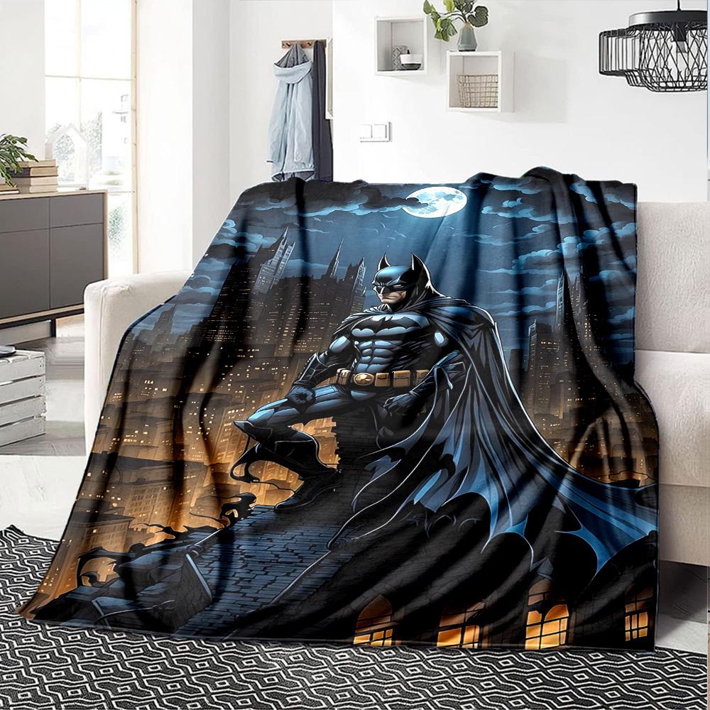 1pc Batman Full Moon Flannel Blanket Soft Warm Throw for Home, Office, Travel, All-Season Cozy Bedding GiftL1060