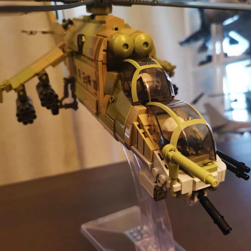 Bewaffneten Transport Hubschrauber Bausteine Kreative Tank Modell Ziegel Waffe Spielzeug für Kind Geschenk