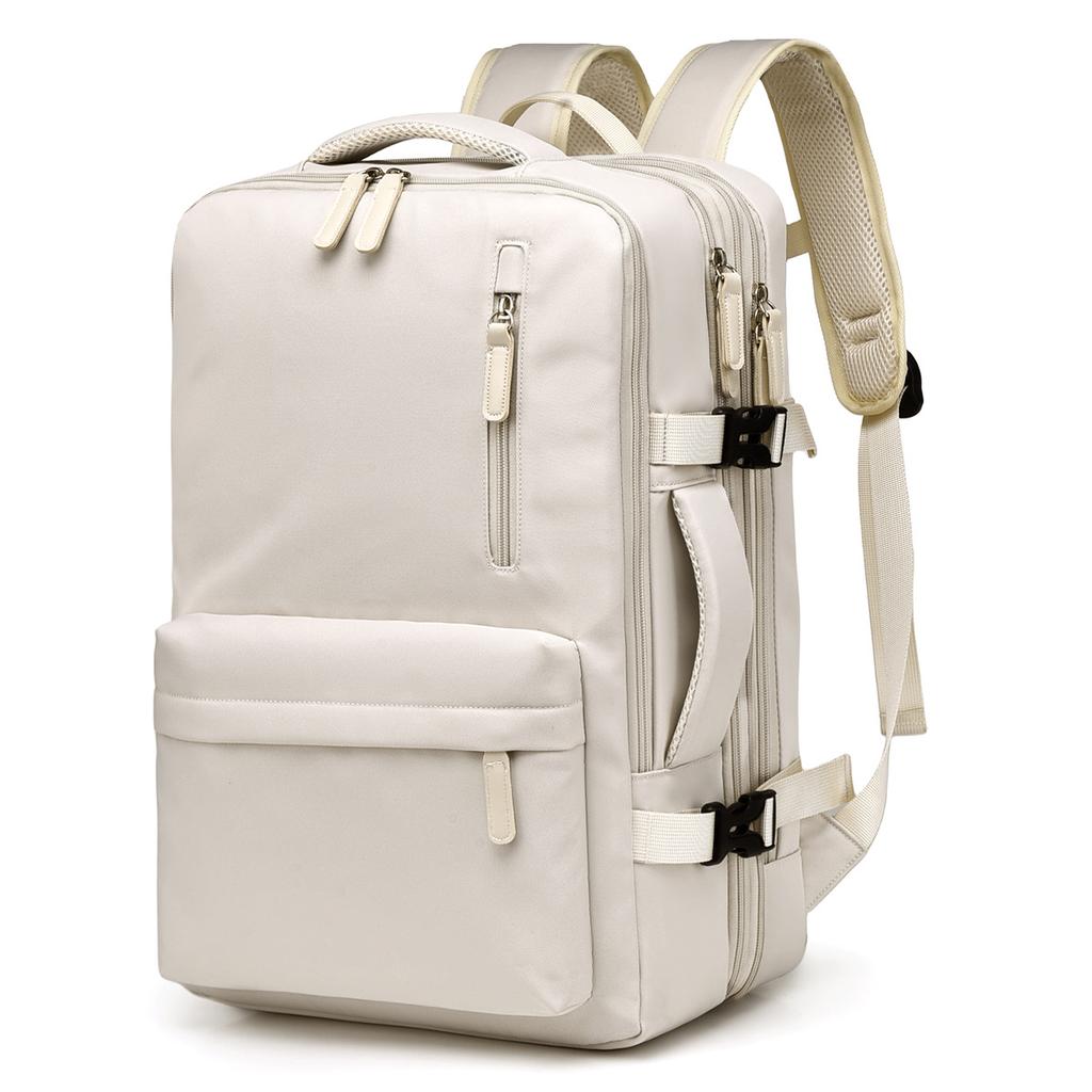 Einfarbiger erweiterbarer Rucksack mit großem Fassungsvermögen, leichte Reise-Aufbewahrungstasche, multifunktionale Tasche für Schule und Freizeit