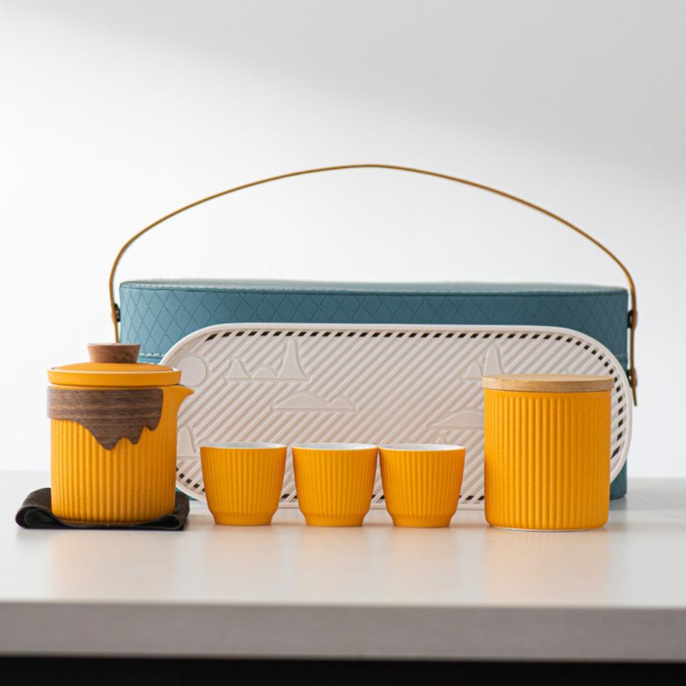 Ceramic Portable Travel Tea Set Business Banking Company High-end Gifts