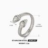 New Fashion Statement Snake Shape Stainless Steel Rings For Women Vintage Gold Color Animal Open Ring Trend Luxury Jewelry