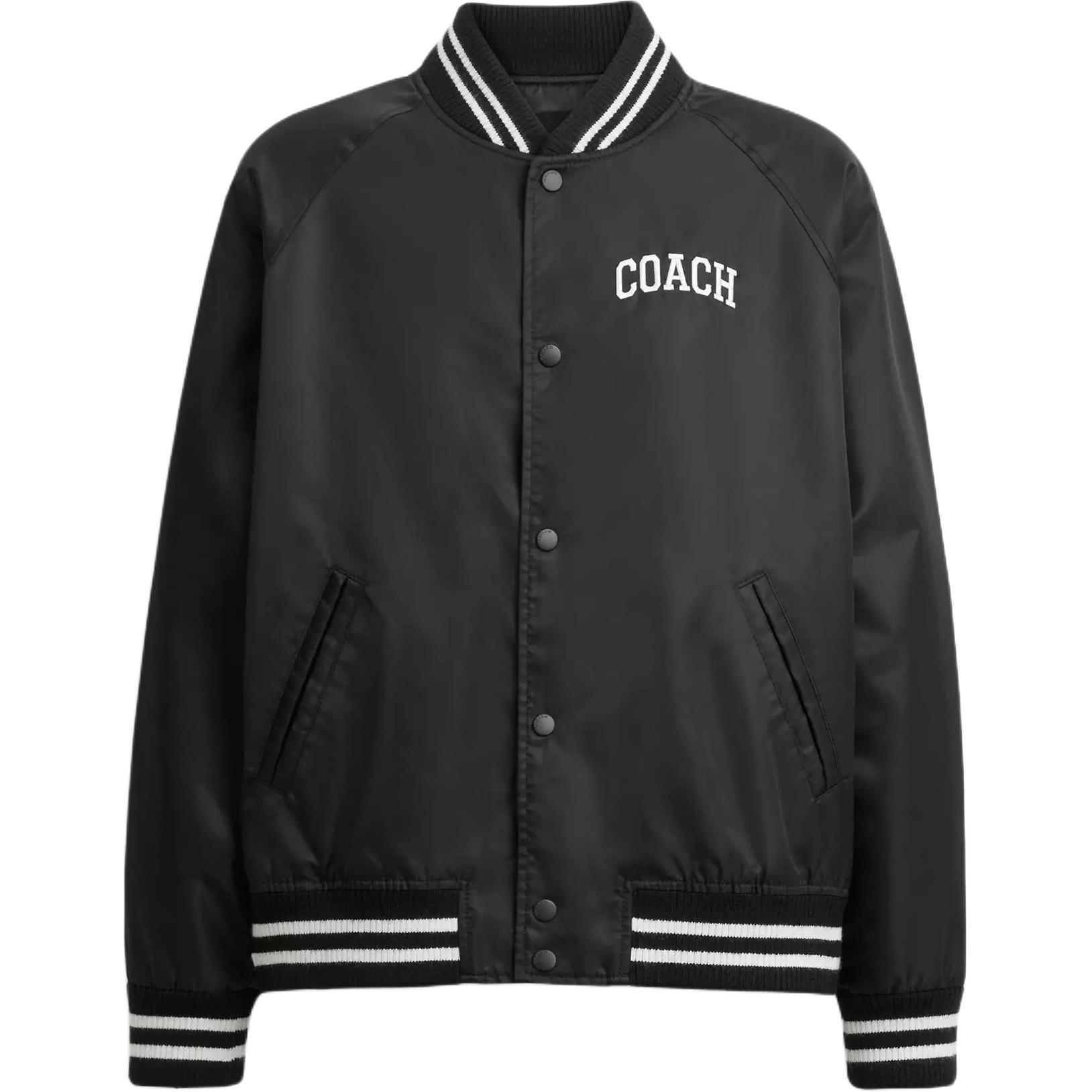 

Coach SS25 Color Block Stand Collar Long Sleeve Cotton Jacket Men Jacket Black CY255-BLK XL