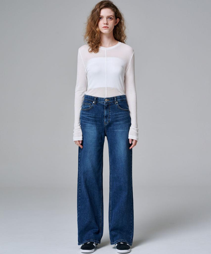 MALOUPE 9114 Mid-Rise Loose Fit Denim (Medium Indigo)