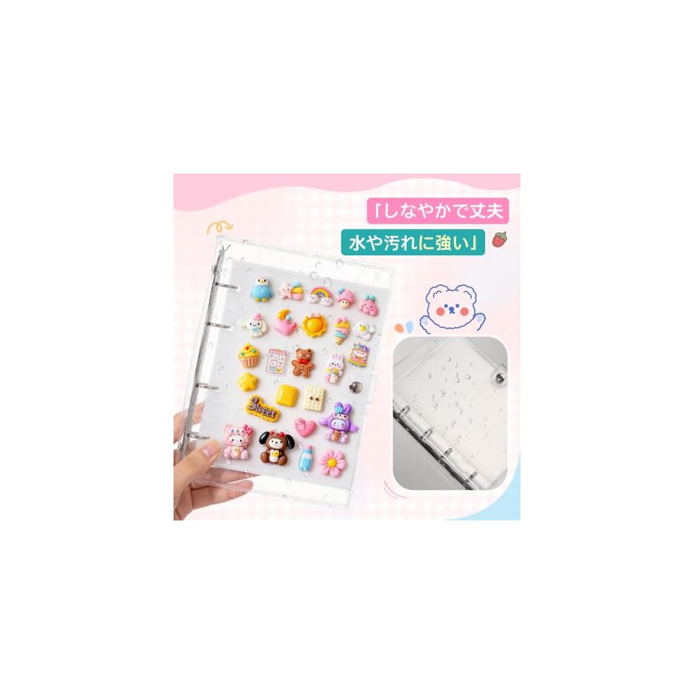 Topmvp Sticker Album, A4 Size, Large, Transparent, 4-Hole Binder | Includes 10 Sheets of Removable