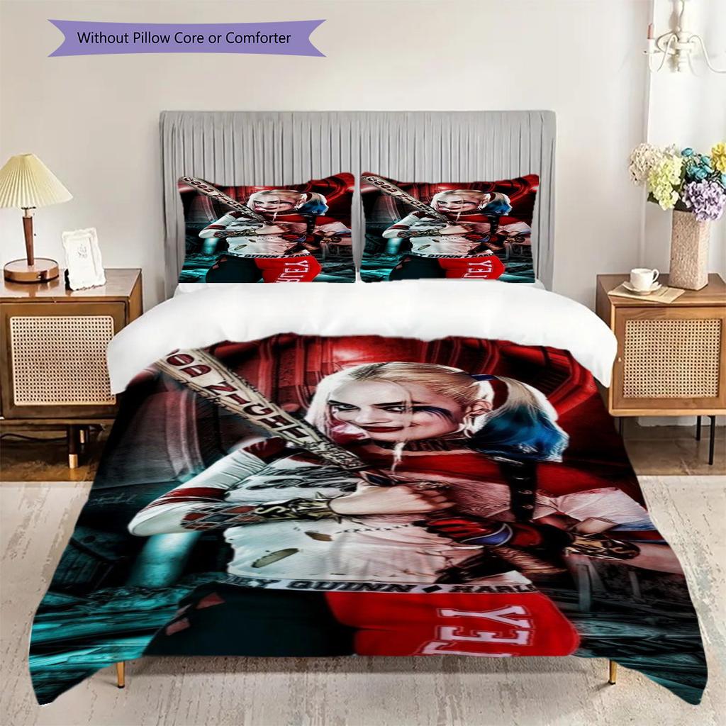 Harley Quinn'S Urban Adventure Threepiece Set 1 Duvet Cover 2 Pillowcase Without Core Duvet Cover And Pillowcase Bedding Set