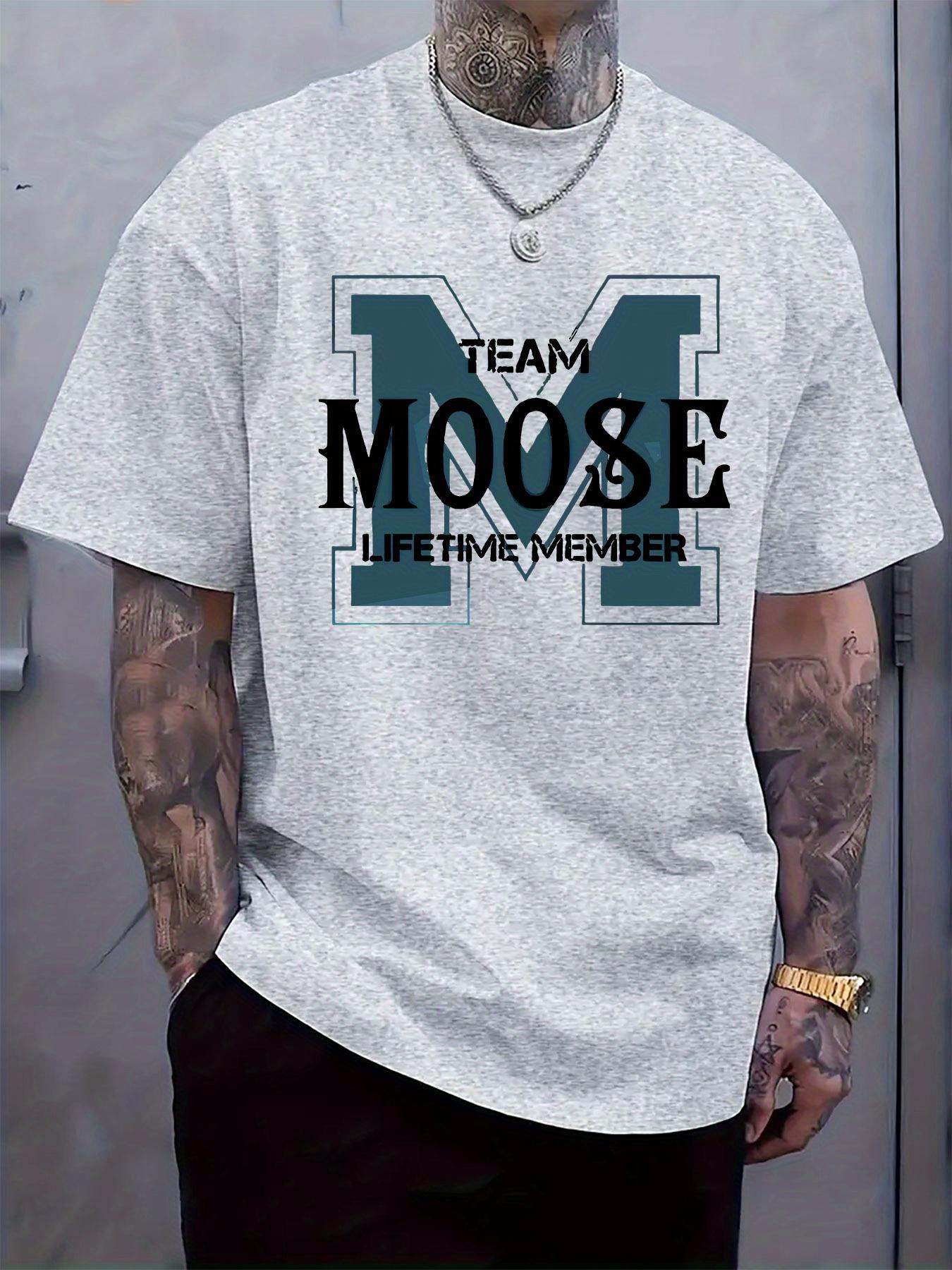 Team Moose Graphic T-shirt - Black Casual Summer Tee with Bold Print XXL