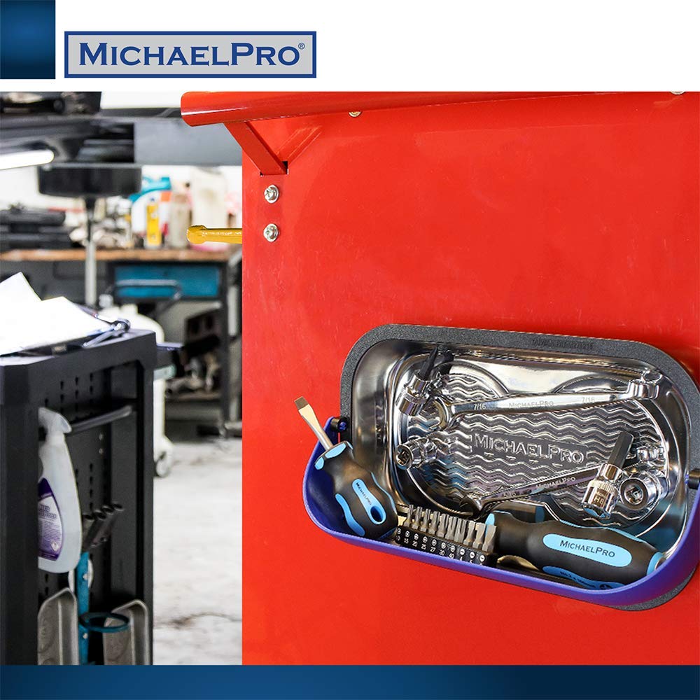 Magnetic Parts Tray Holder Set Magnetic Tool Tray for and Ideal for Michael Pro Maintenance Light Heavy and Motorcycles (6" & 9-1/2"), 2-Piece Screws,