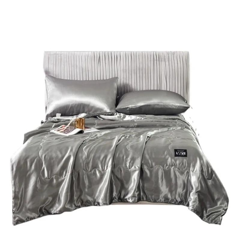 New High-quality Silk Summer Quilt Soft and Comfortable High-end Air Conditioner Solid Color Summer Thin Quilt