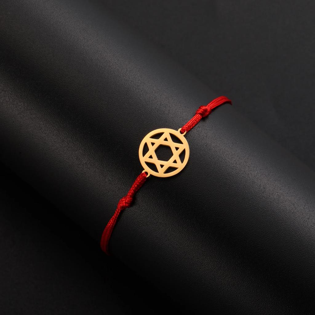LIKGREAT Stainless Steel Star of David Symbol Bracelet for Men Women Charm Double Bracelets Jewelry Valentine's Day Gift 2025