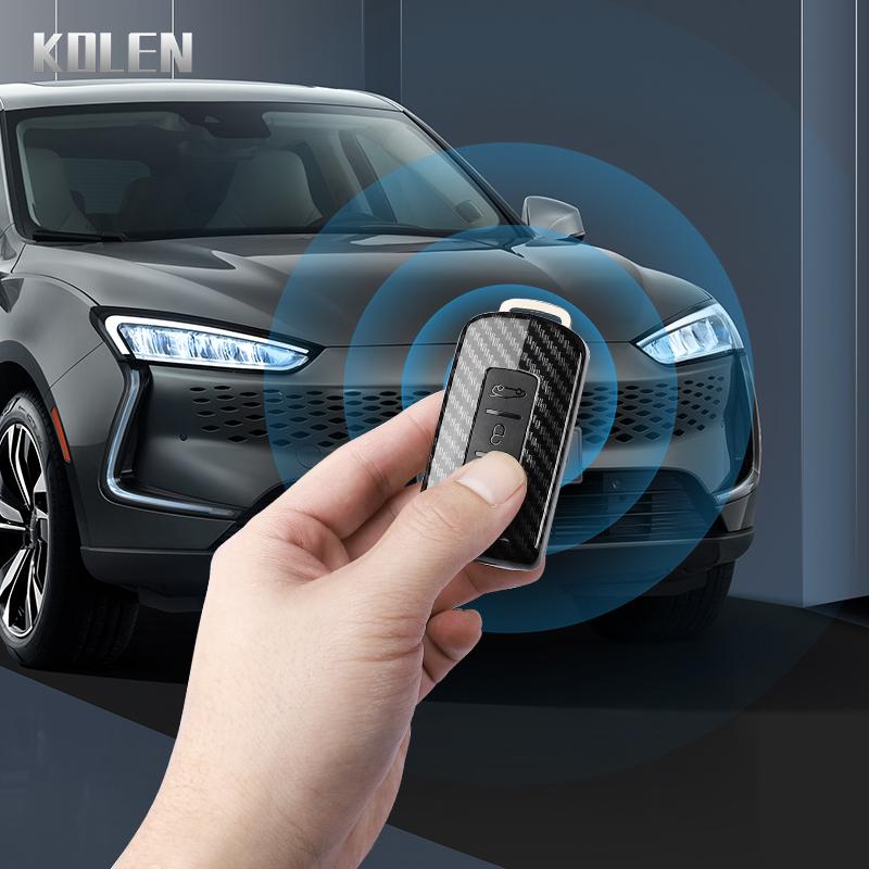Abs Carbon Fiber Style Car Key Case Cover For Mitsubishi Xpander Outlander Asx Pajero Eclipse Cross Montero Keychain Accessories