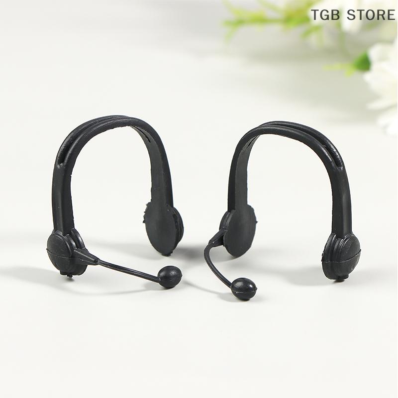 2Pcs Miniature Earphone Headset Headphone Model For 1:12 Dollhouse Living Scene Decor Doll House Toy Accessory