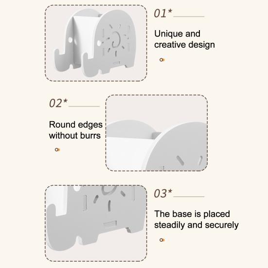Xiaobudian Elephant Pencil Holder, Creative Phone Stand, Practical Storage Box, Desktop Organizer for Pens Makeup Brushes, Home Office Supplies