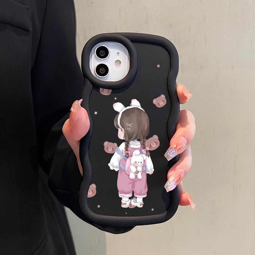 Big Wave Edge Mjukt Silikonmaterial Macaron Telefonfodral Stötsäkert Skyddande Gummihölje för iPhone Samsung Huawei Honor Xiaomi Redmi OnePlus Moto