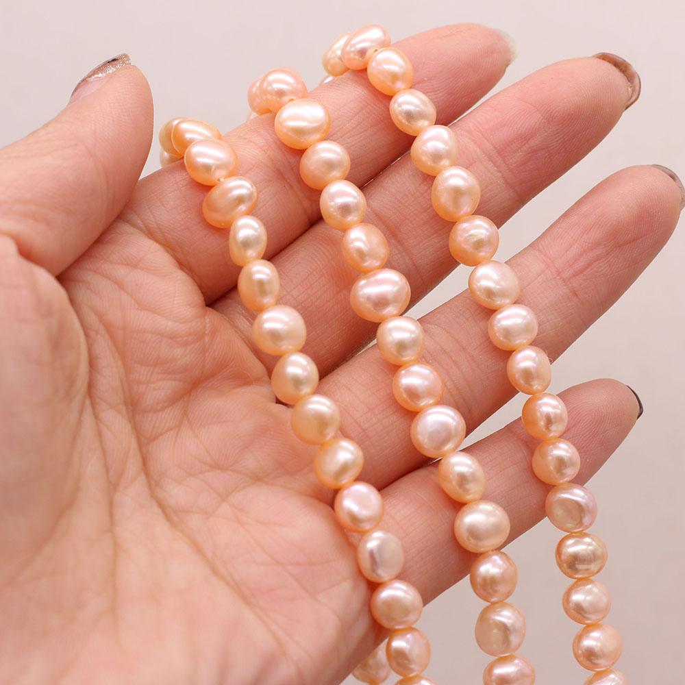 1String, Nugget Pearls, 7–8 Mm, Boho Natural Freshwater Pearl Beads, for DIY Necklaces, Bracelets, Anklets, Jewelry Making, 36cm