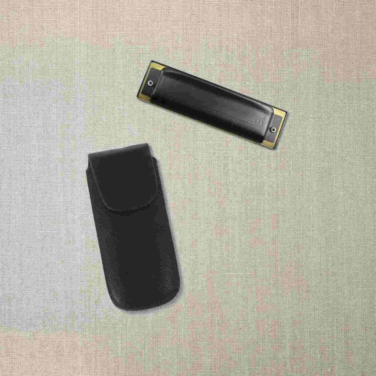 Handtas 10 Gaten Mondharmonica Houder Voor Duurzame Cover Eenvoudige Koffer Stevig Beknopt zwart