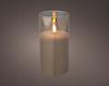 Decorative LED Candle In Glass, Gray, 15 Cm