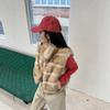 New old money wind horizontal row stand-up collar vest two-color printing and dyeing fur fur integrated imitation sable waistcoat women