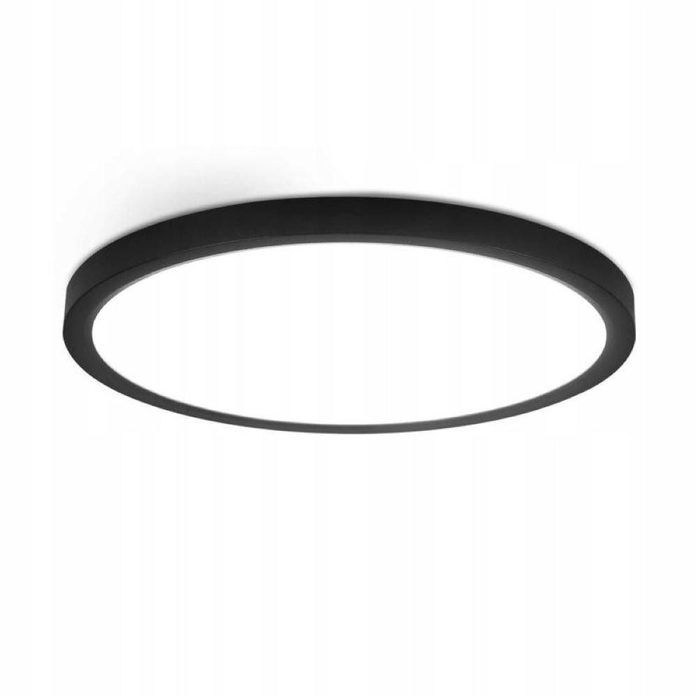 Plafonnier LED - NETTLIFE - 15W Ø18cm - Noir - Blanc froid 6000K - Métal
